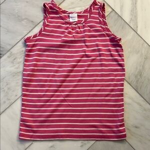Hanna Andersson Pink and White Sleeveless Tank Top